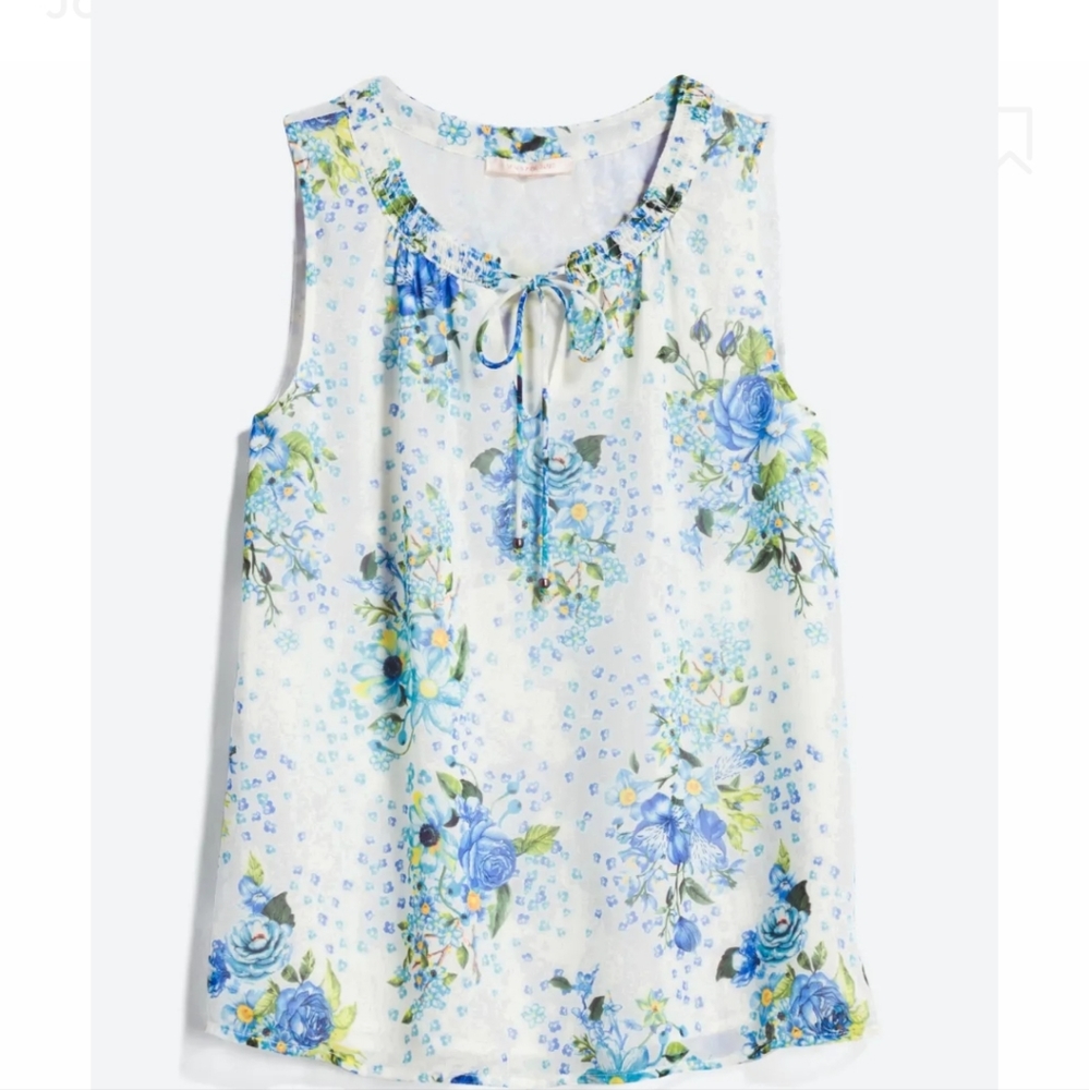 Skies Are Blue Johna Tie-Neck Blouse - sz M